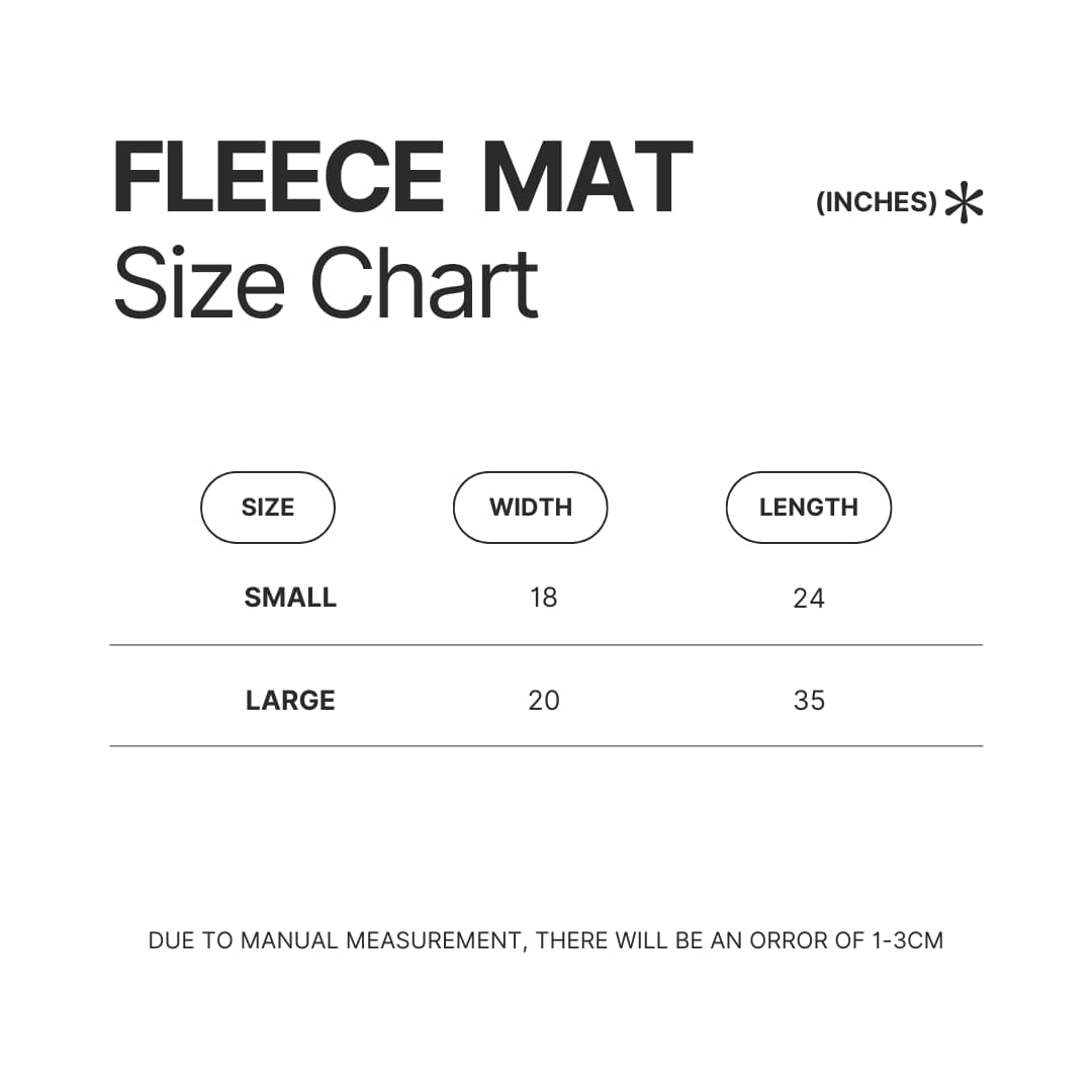 Fleece Mat Size Chart - Family Guy Shop